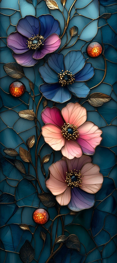 粉色紫蓝色花纹