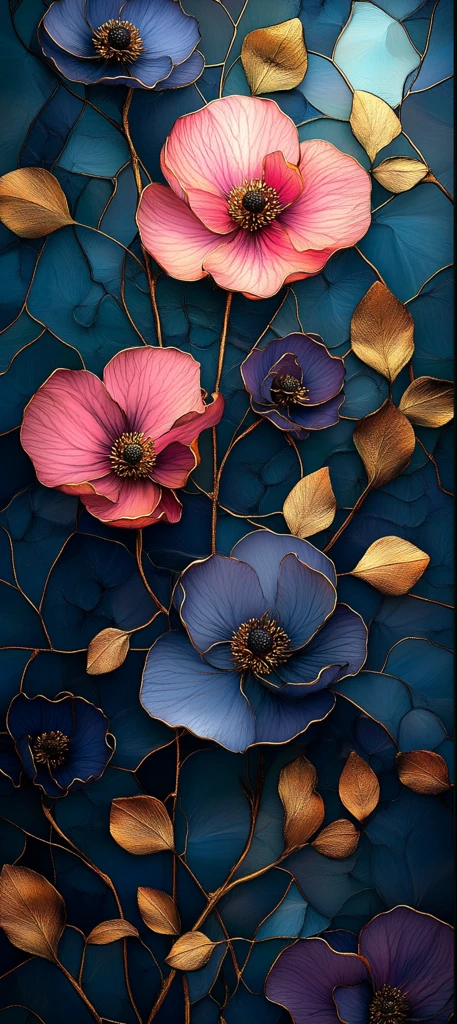 粉色紫蓝色花纹