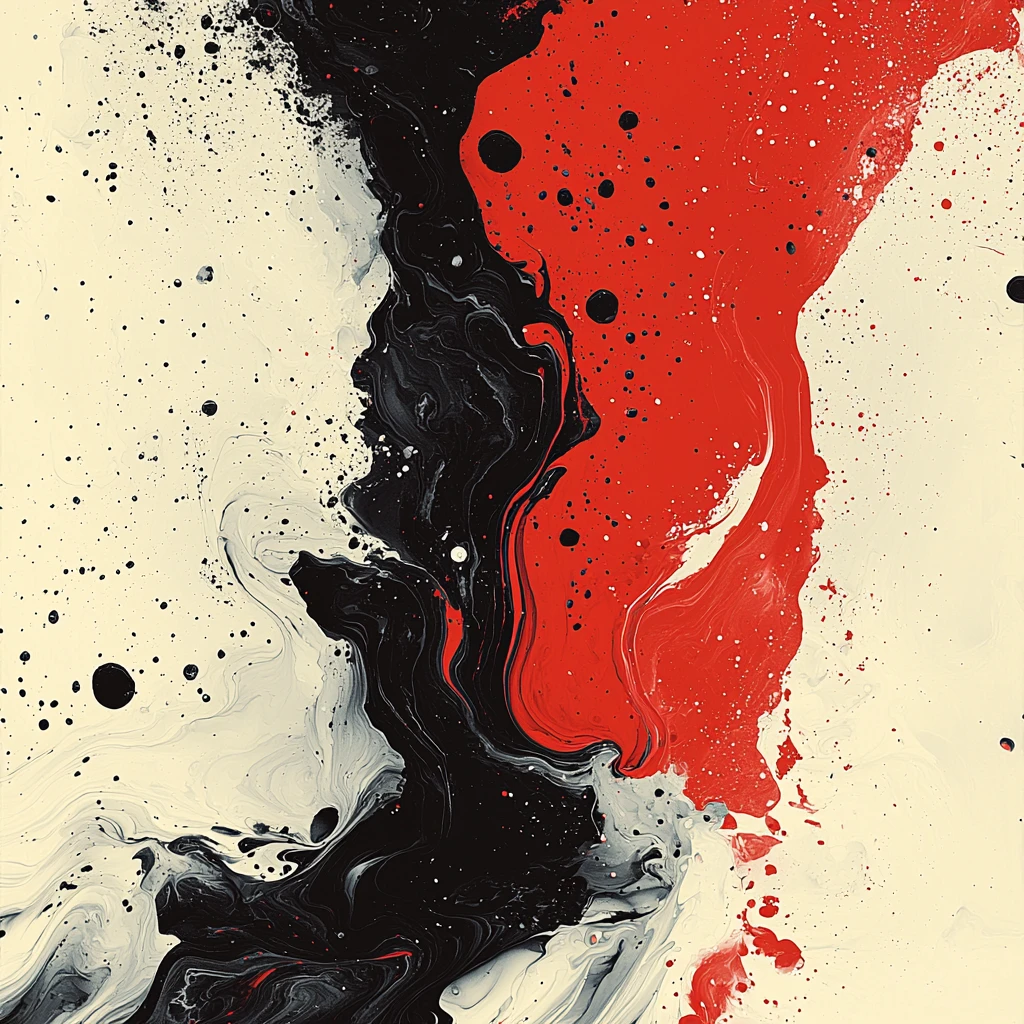 黑红白混合泼墨