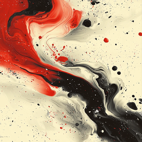 黑红白混合泼墨