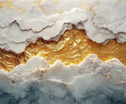 白色大理石裂纹镀金