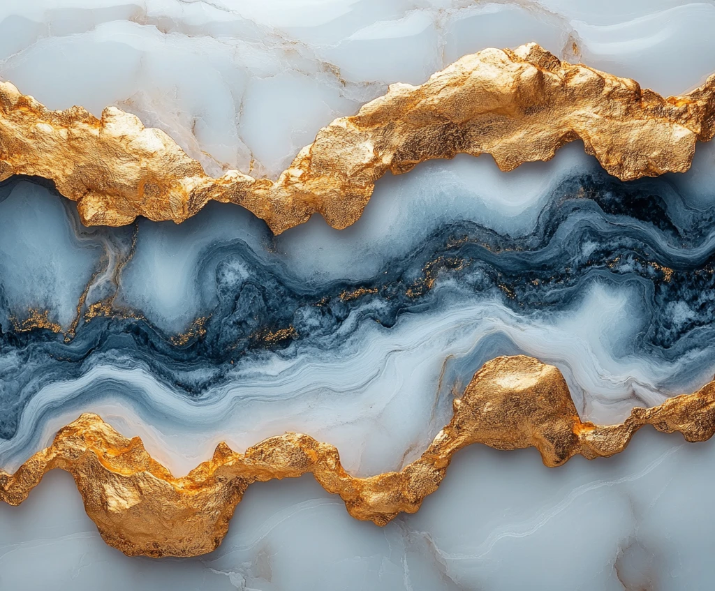 白色大理石裂纹镀金