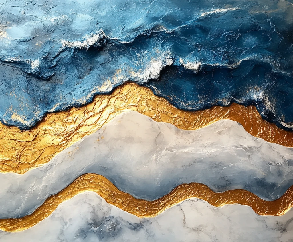 白色大理石裂纹镀金