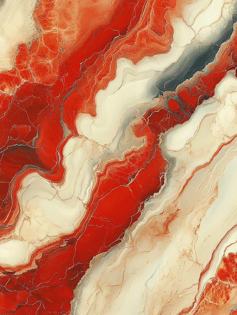 红白杏仁色大理石纹