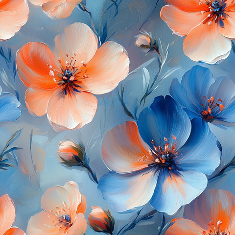 迪奥花卉油彩画