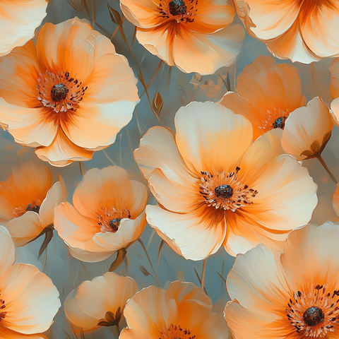 迪奥花卉油彩画