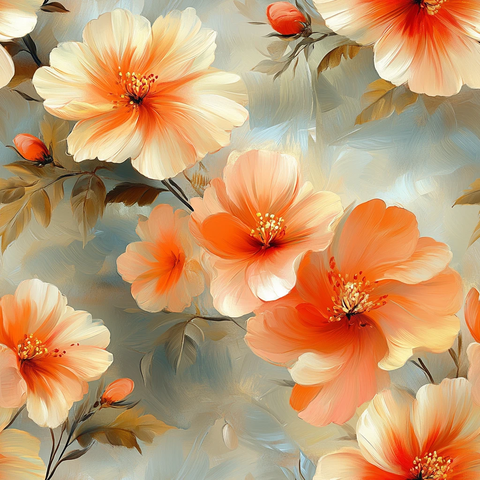 迪奥花卉油彩画