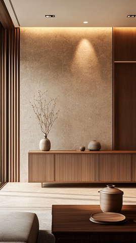 木柜与茶桌的空间