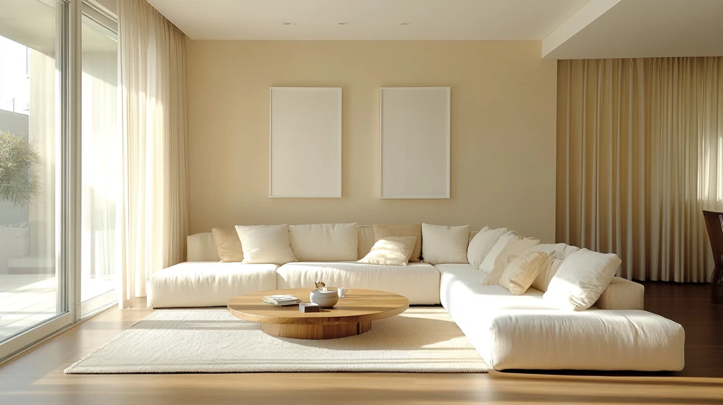 浅色墙面简约客厅