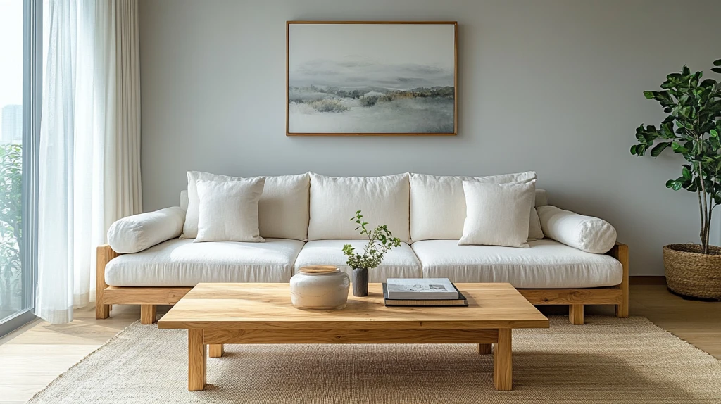 浅色墙面简约客厅