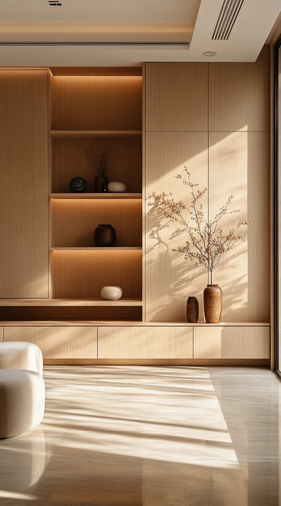 木柜阳光照耀空间