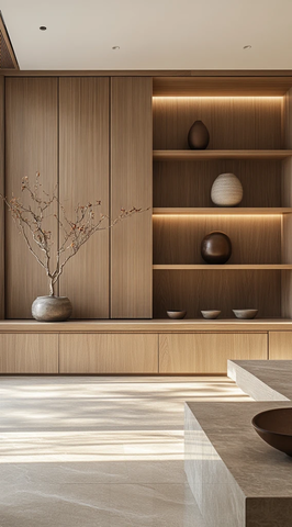 木柜阳光照耀空间