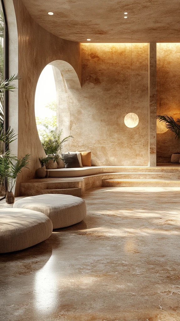 圆角墙壁光滑地板