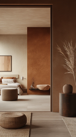 浅棕墙面现代卧室