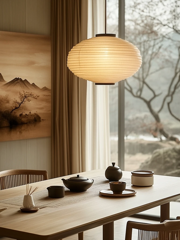 木桌茶席秋景图