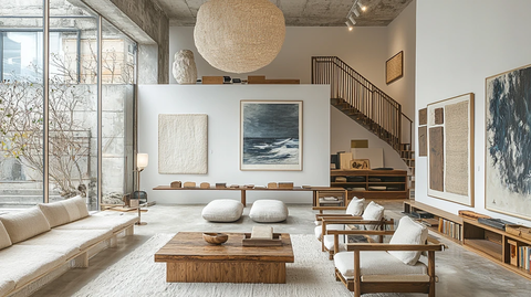 白色墙壁木质家具