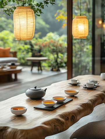 中式茶馆茶桌静景