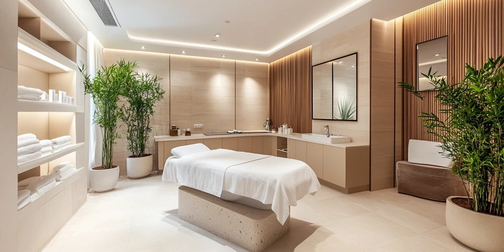 白色竹木医疗空间