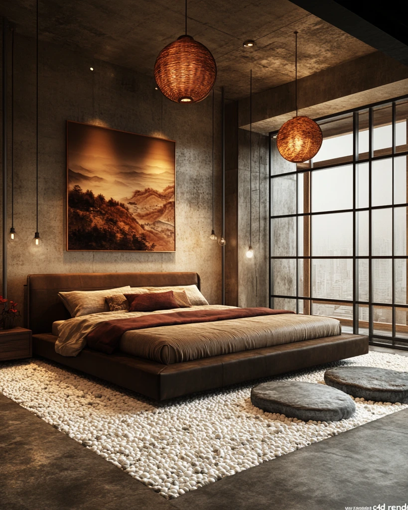 现代中式卧室设计