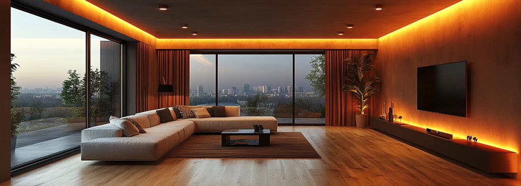 木地板白沙发电视墙