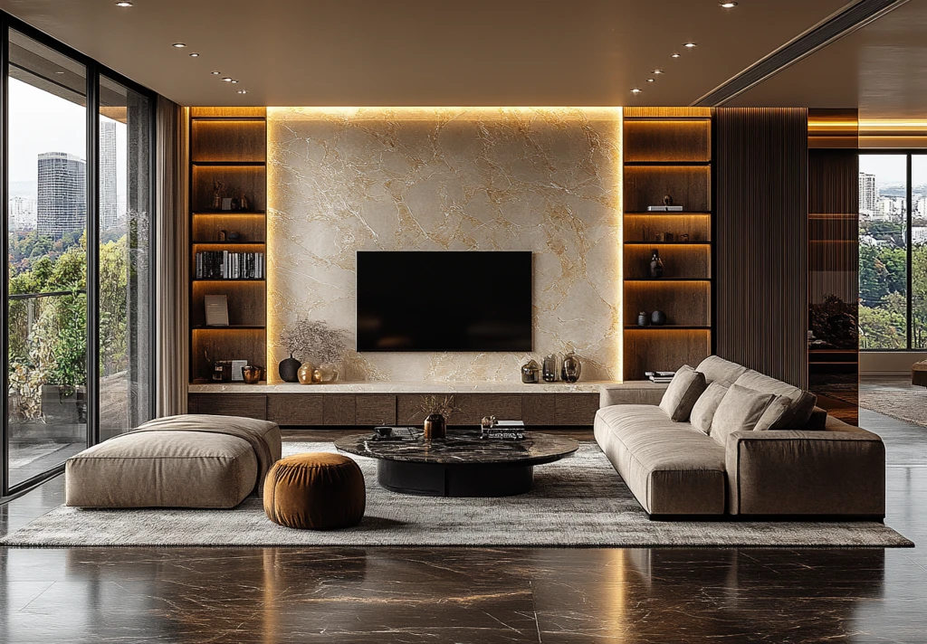 木纹墙电视背景墙