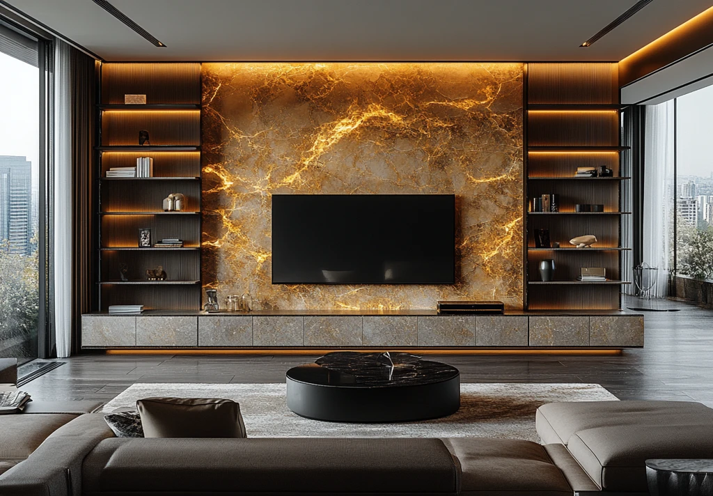 木纹墙电视背景墙