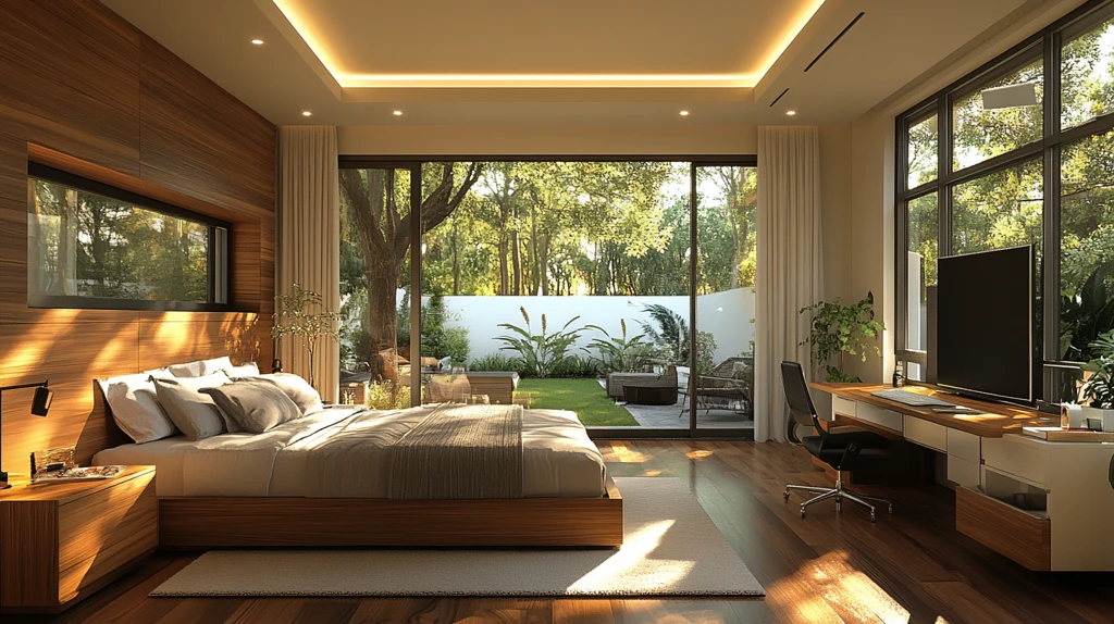 主卧工作台嵌入电视