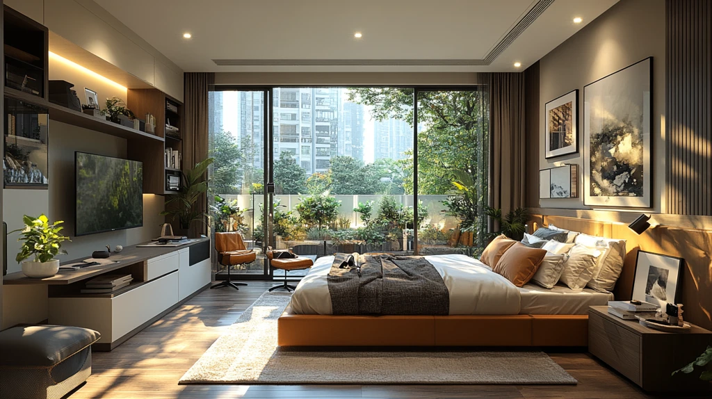 主卧工作台嵌入电视