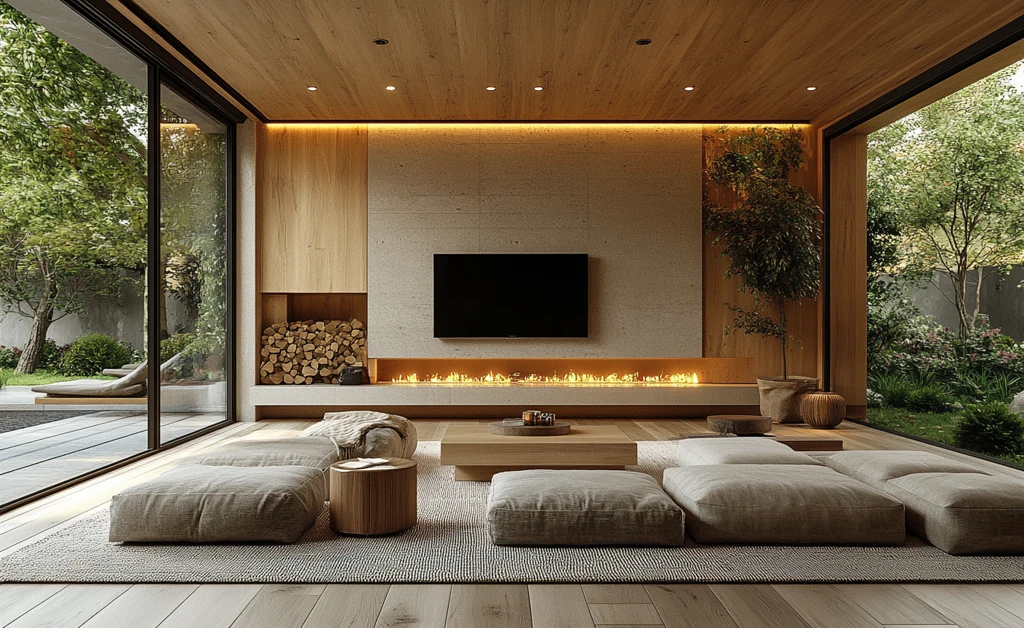 木质天花板客厅