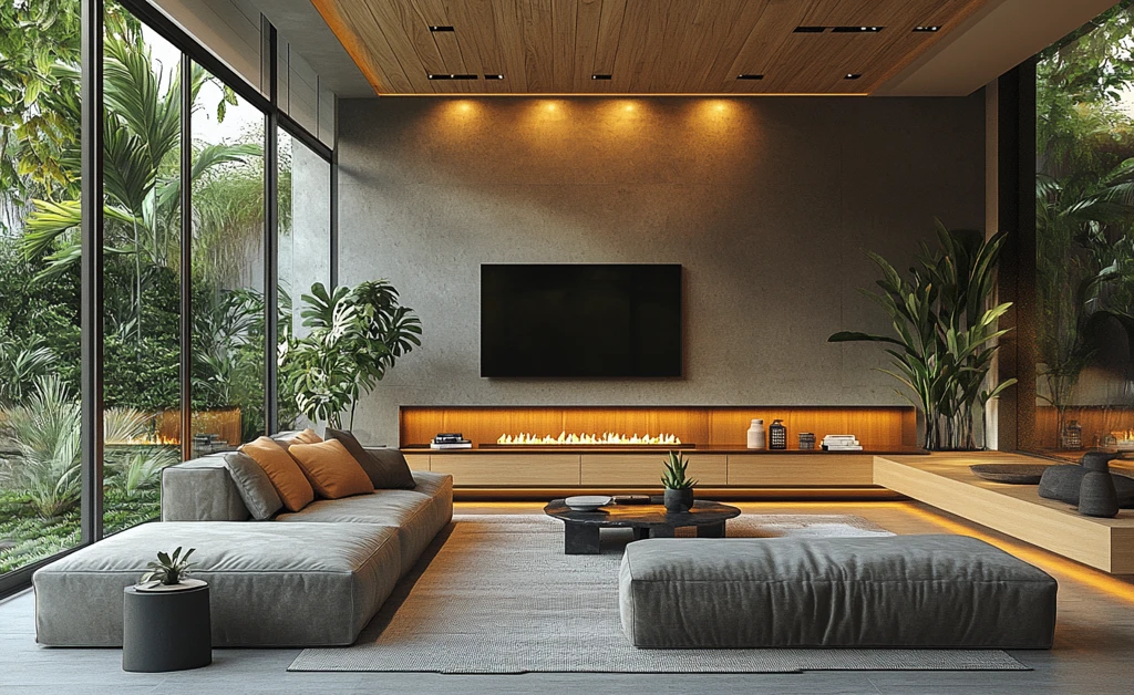 木质天花板客厅