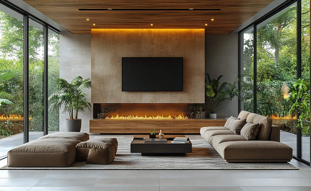 木质天花板客厅