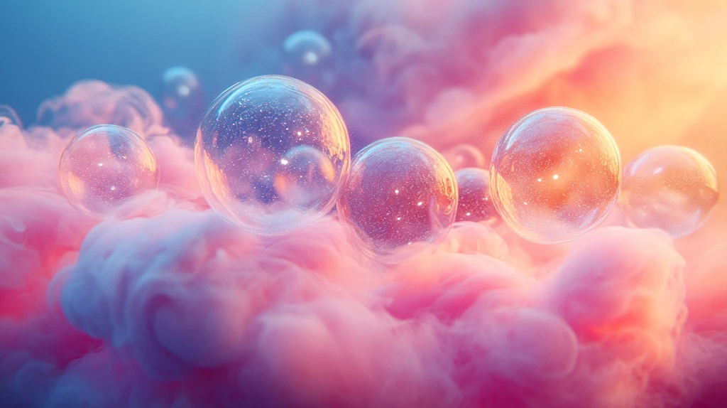 蓝烟彩泡细节图