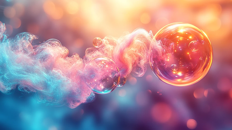 蓝烟彩泡细节图