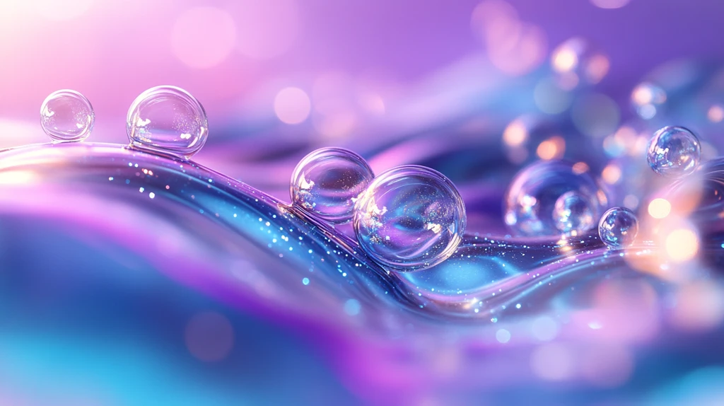 蓝紫渐变气泡波浪线