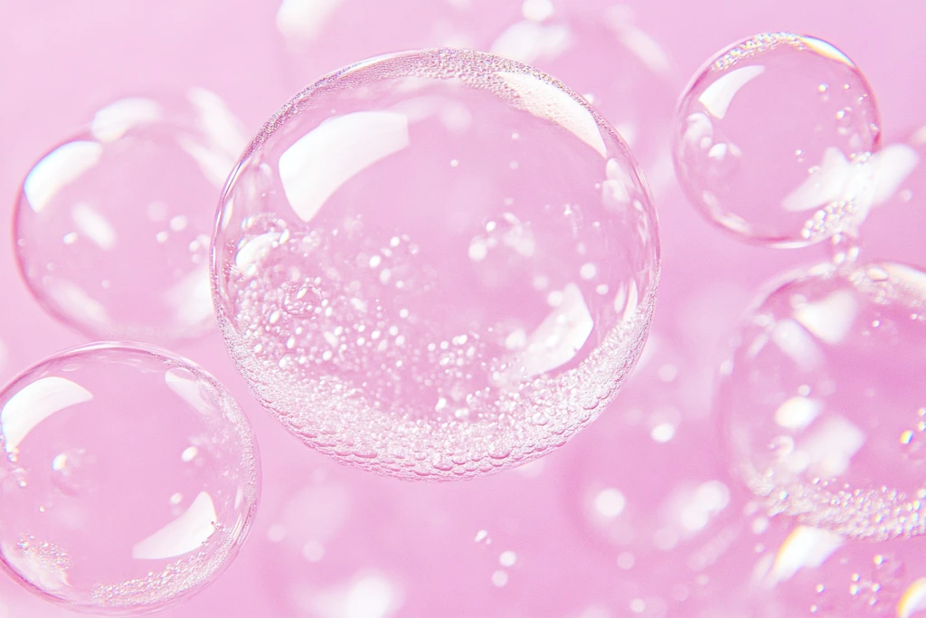 气泡与粉紫背景