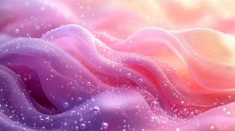 粉色紫色气泡丝带