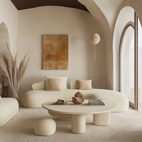 奶油色圆润客厅