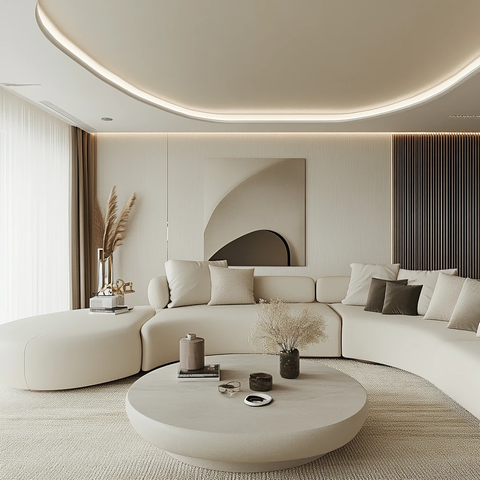 奶油色圆润客厅