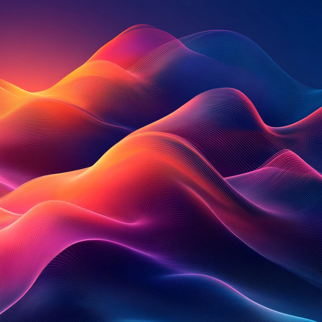 粉蓝渐变上升线条