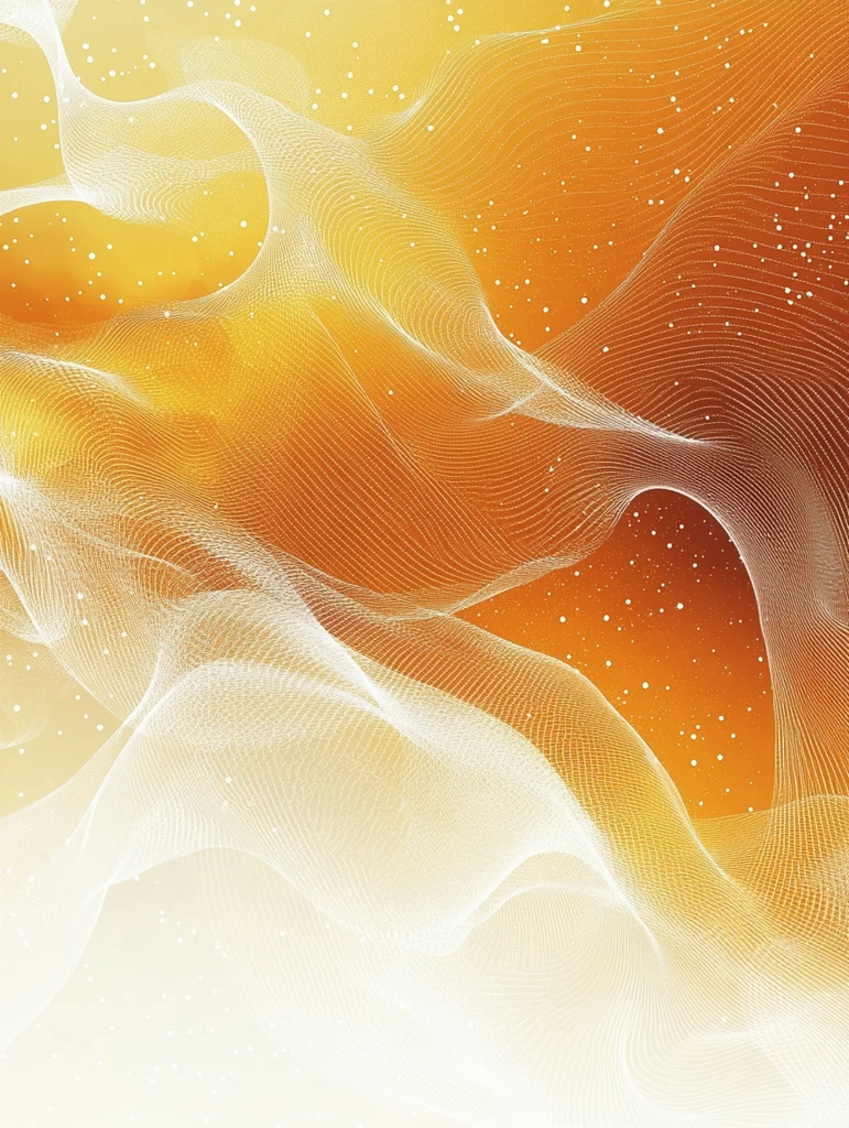 白黄橙波浪线条