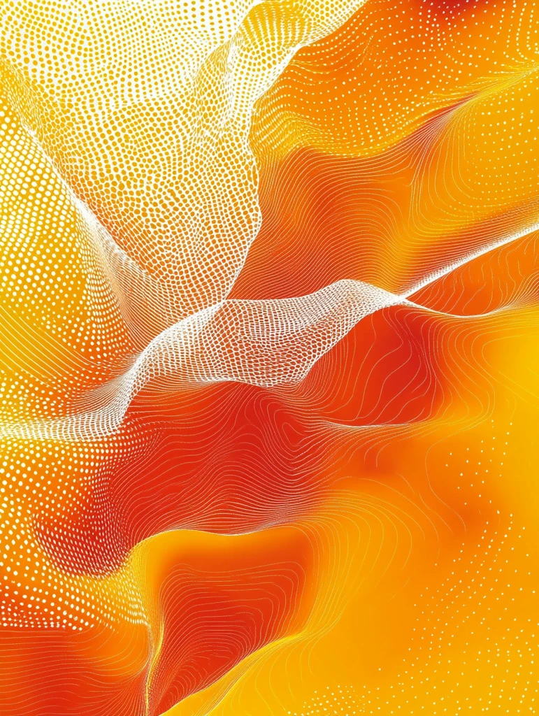 白黄橙波浪线条