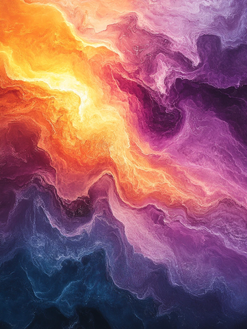 水流紫橙渐变画