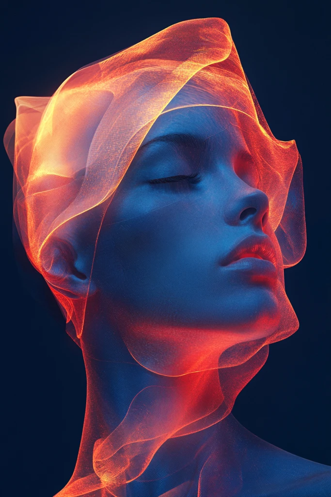 蓝色透明几何形