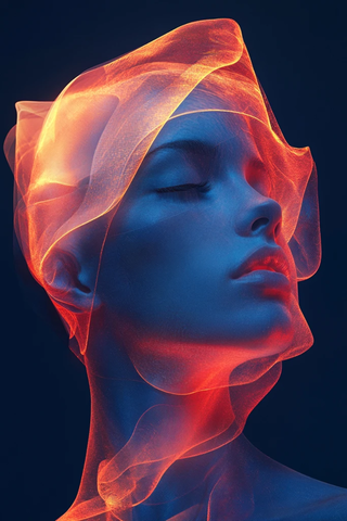 蓝色透明几何形