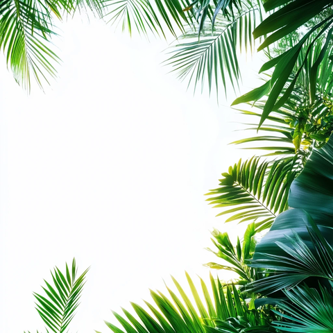 热带蒲葵叶简约背景