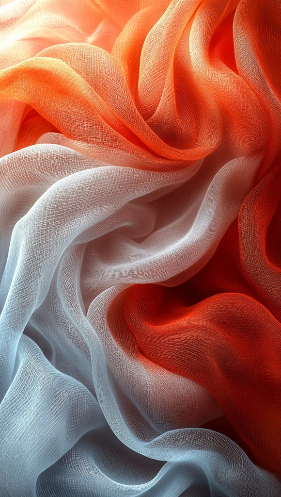 红白渐变网格布纹