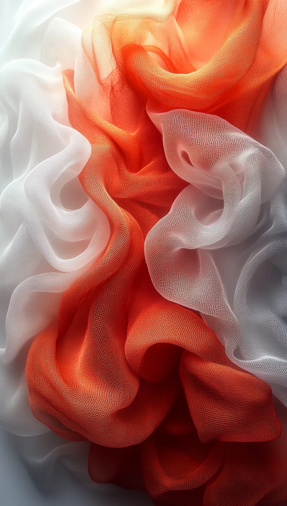 红白渐变网格布纹