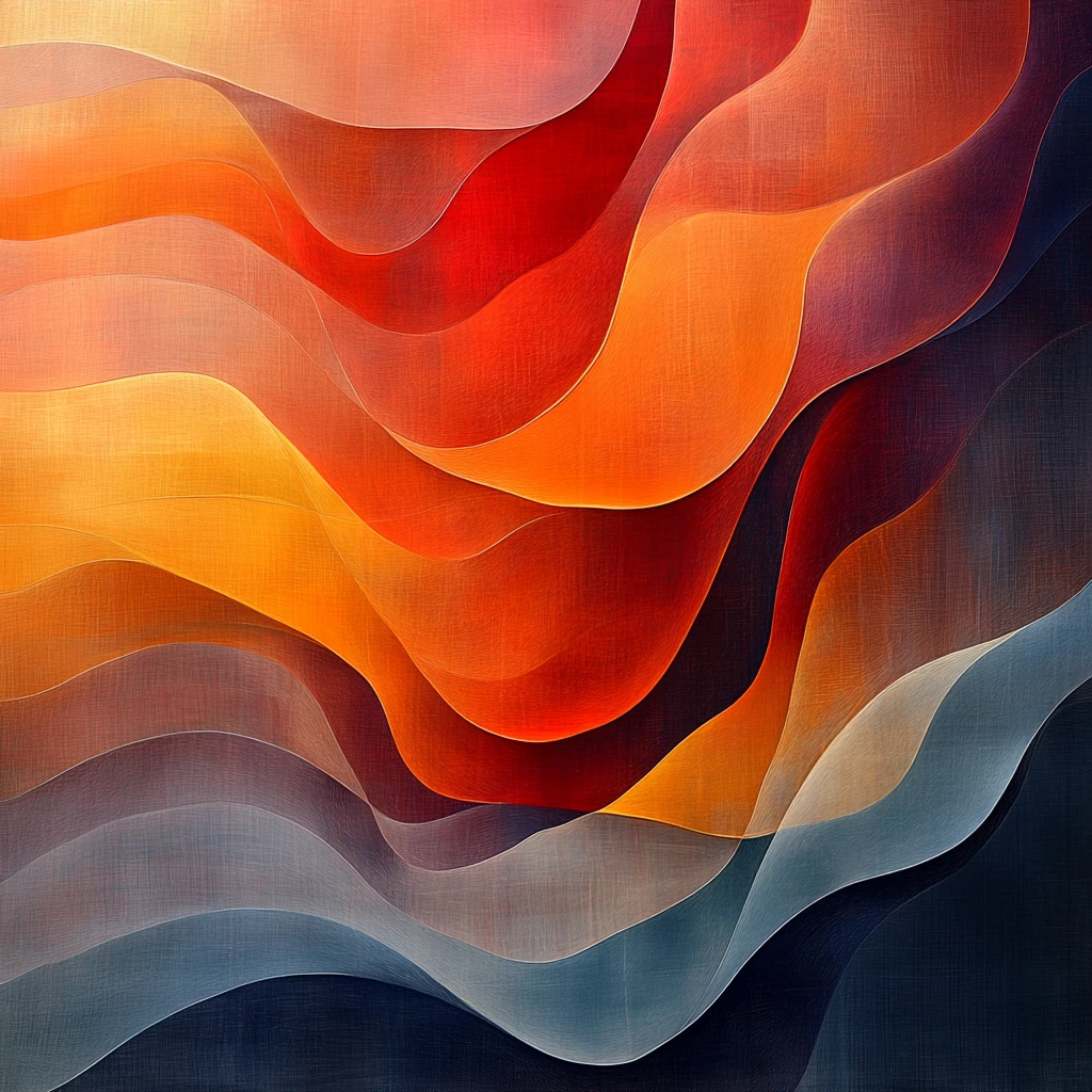 橙红交织层叠纹