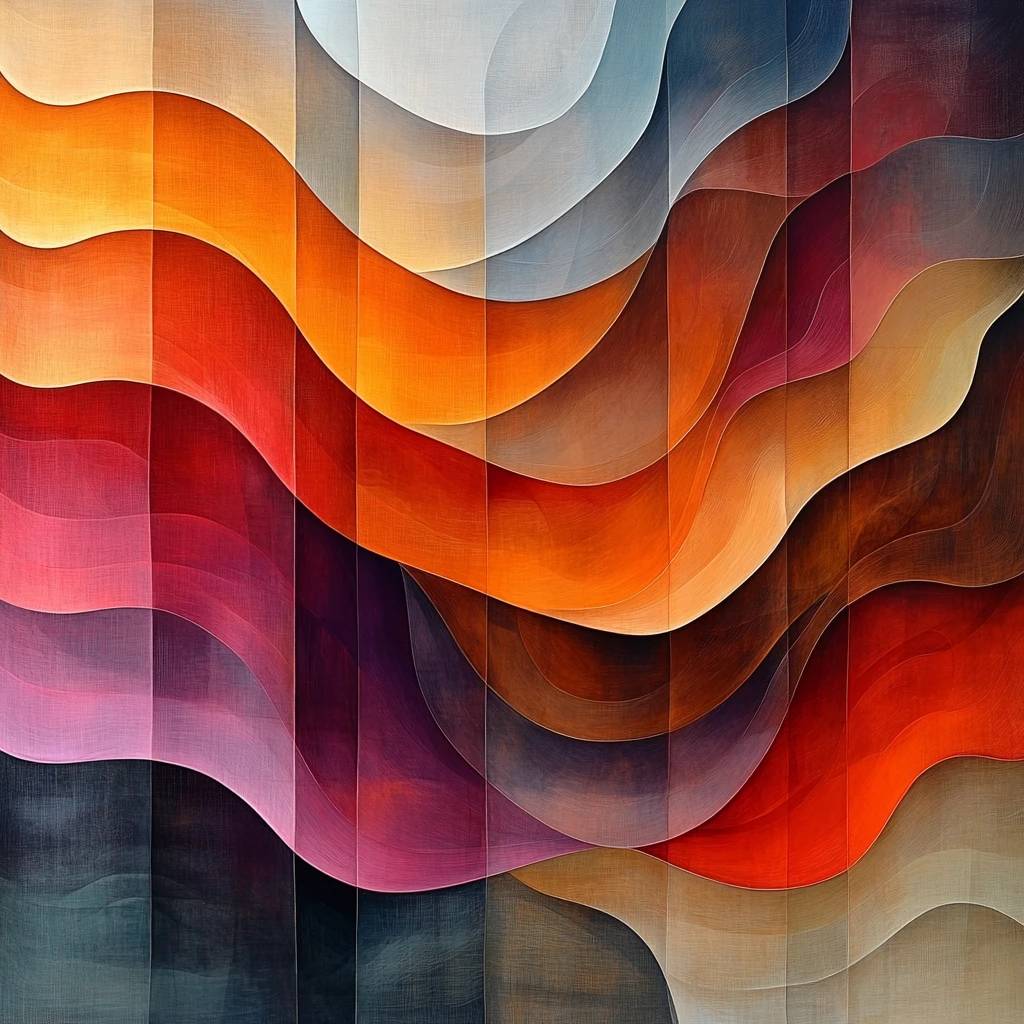 橙红交织层叠纹