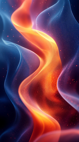 橙蓝渐变曲线图